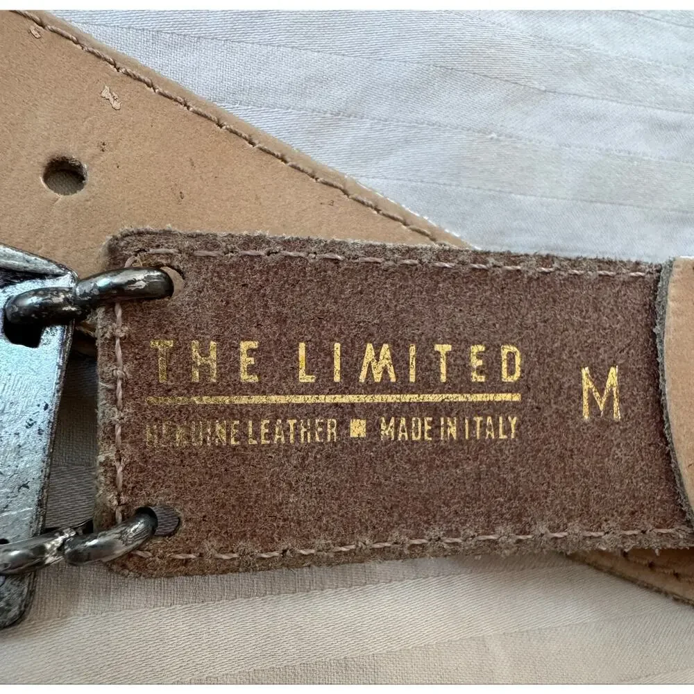 Vintage ‘90s The Limited Tan Genuine Leather Belt w/ Silver Hardware